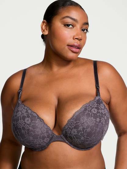 Victthtoria's sethtcret Sexy Tee Sequin Posey Lace Push-Up Bra Sequin Lace