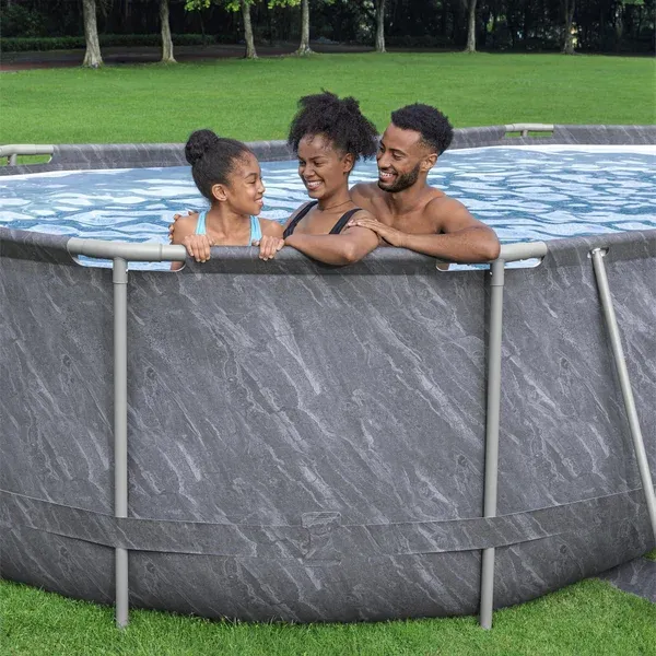 Besthttway Platinum Series Power Steel 20' x 12' x 48" Oval Pool Set