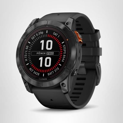 Garmin fēnix 7X Pro Sapphire Solar, Multisport GPS Smartwatch, Built-in Flashlight, Solar Charging Capability, Black