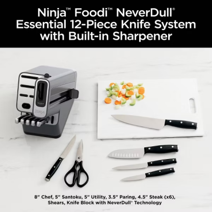 Ninja Foodi NeverDull Premium 12-Piece German Stainless Steel Knife System with Built-in Sharpener