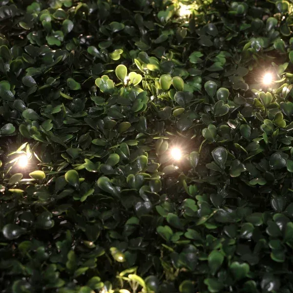 golden select boxwood hedge panel with led lights