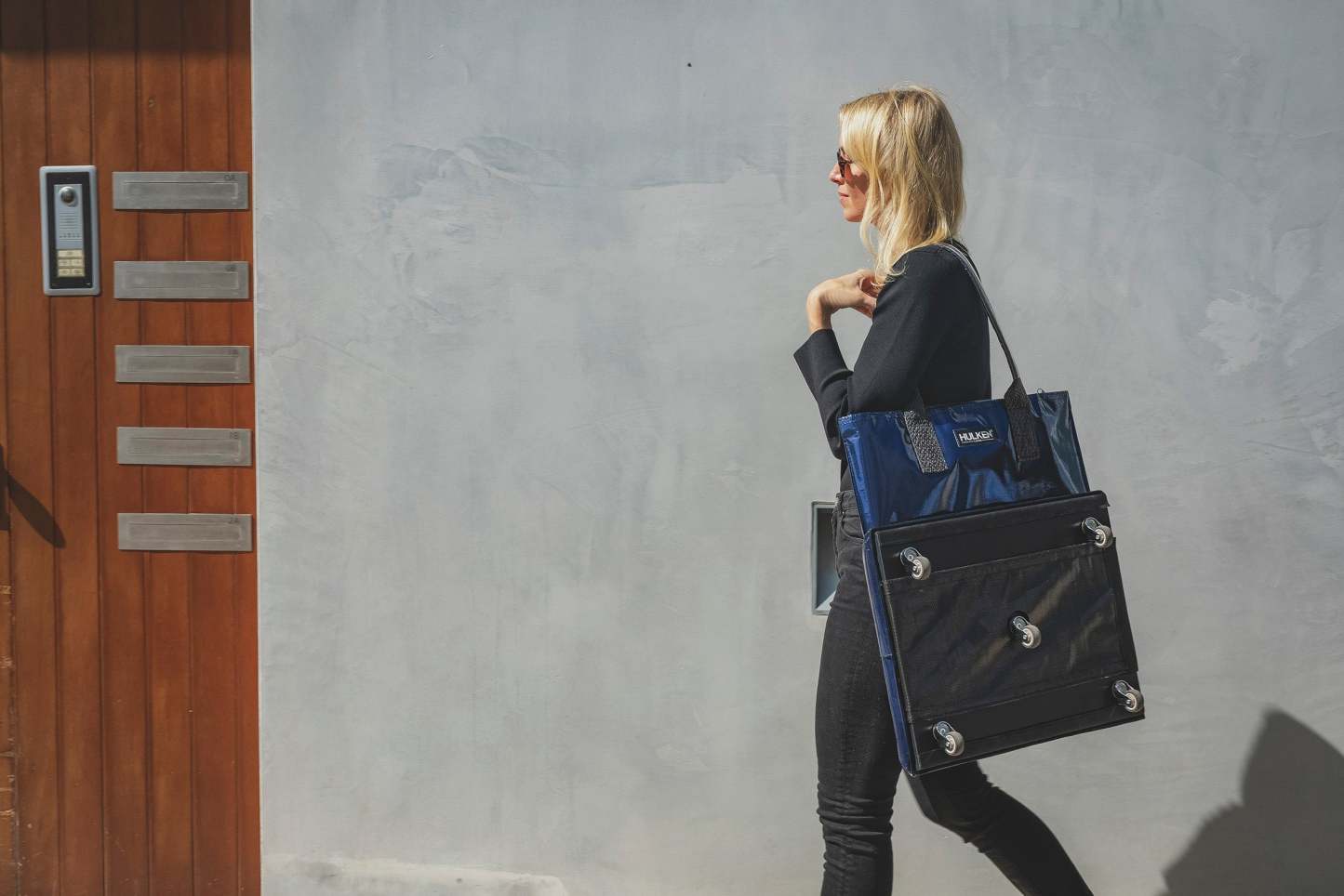 Hulkthten Foldable Rolling Tote Bag with Zip Top Closure