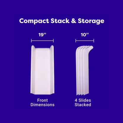 Stairslide Original Stair Mounted Kids Indoor Home Staircase Slide Playset with Self Anchoring Non Slip Grips for 9 to 12 Stairs, Cream