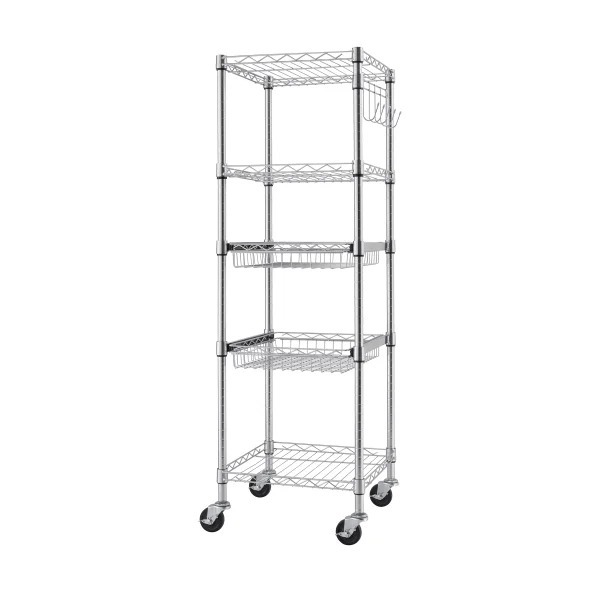TRIthtNITY EcoStorage 5-Tier NSF Rathtck w/ Sliding Pull-Out Baskets & Wheels