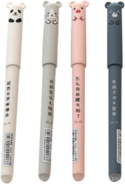 4 Pcs Gel Pen 0.35mm Black Ink Animal Gel Pen