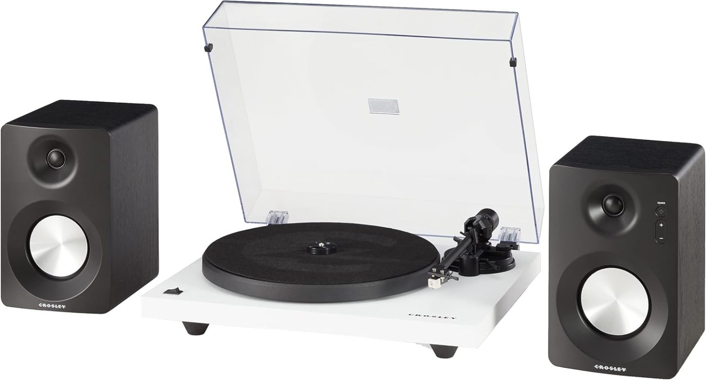 Crosley C6B-WH Belt-Drive Bluetooth Turntable Record Player with Adjustable Tone Arm, White