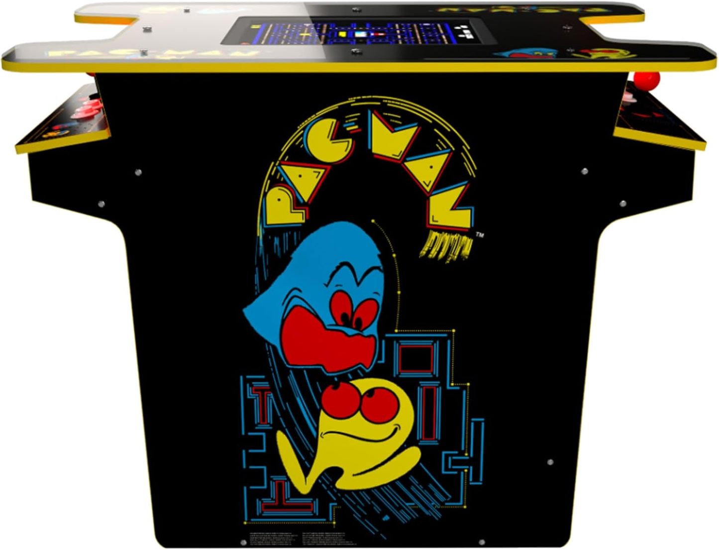 Arcade1Up PAC-Man Head-to-Head Arcade Table with 12 Games, Multiplayer Control Panel, & 17-Inch Color LCD Screen, Black Series Edition