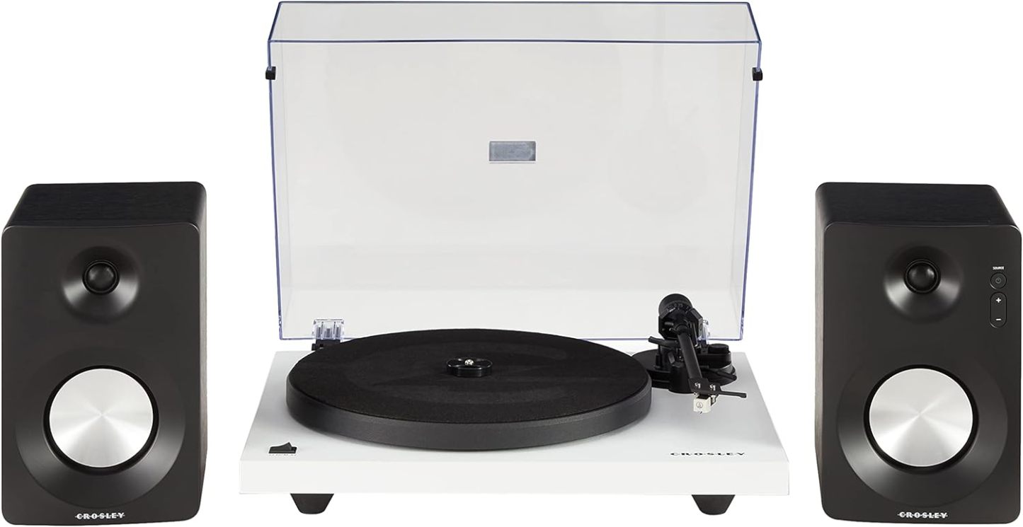 Crosley C6B-WH Belt-Drive Bluetooth Turntable Record Player with Adjustable Tone Arm, White