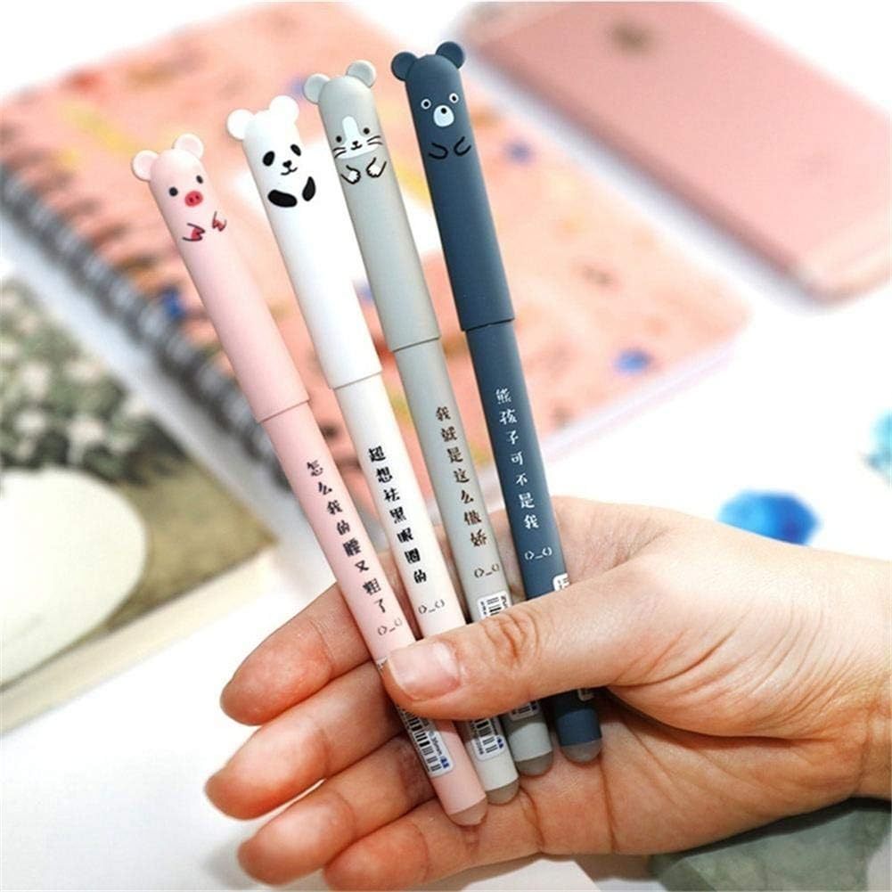4 Pcs Gel Pen 0.35mm Black Ink Animal Gel Pen