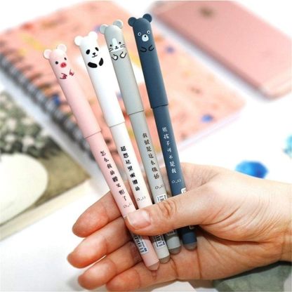 4 Pcs Gel Pen 0.35mm Black Ink Animal Gel Pen