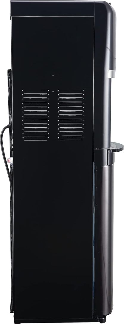 Primo Bottom Loading Water Dispenser, 3 Temp (Hot-Cool-Cold) Water Dispenser for 5 Gallon Bottle w/Child-Resistant Safety Feature, Black with Black Stainless Door