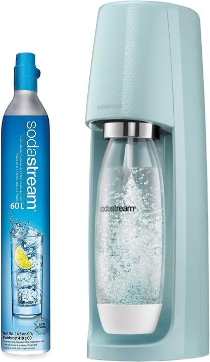 SodaStream FIZZI Sparkling Water Maker, 60L CO2 cylinder and 1L plastic bottle included, Black, Soda Maker