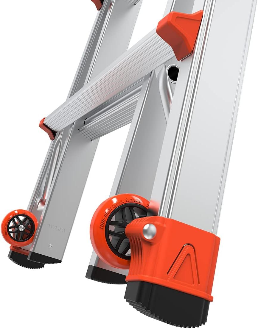 Revothtlution 2.0, Model 22 - ANSI Type IA - 300 lb Rated, Aluminum Articulated Extendable Ladthtder with TIP & Glide Wheels and Ratchet Levelers