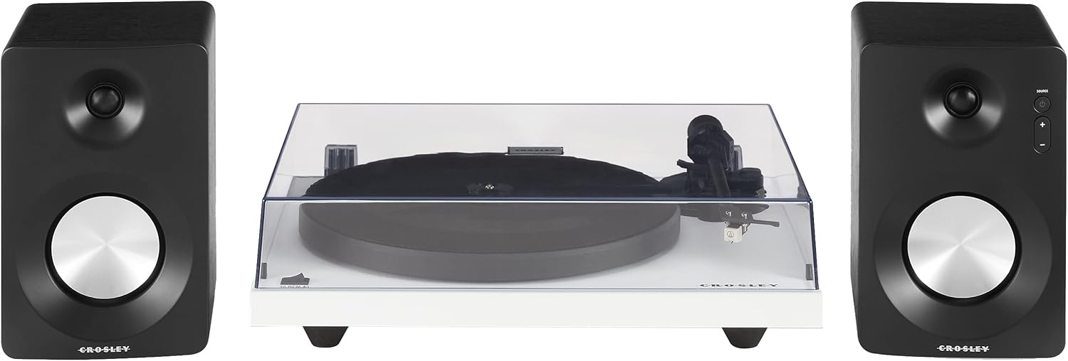 Crosley C6B-WH Belt-Drive Bluetooth Turntable Record Player with Adjustable Tone Arm, White