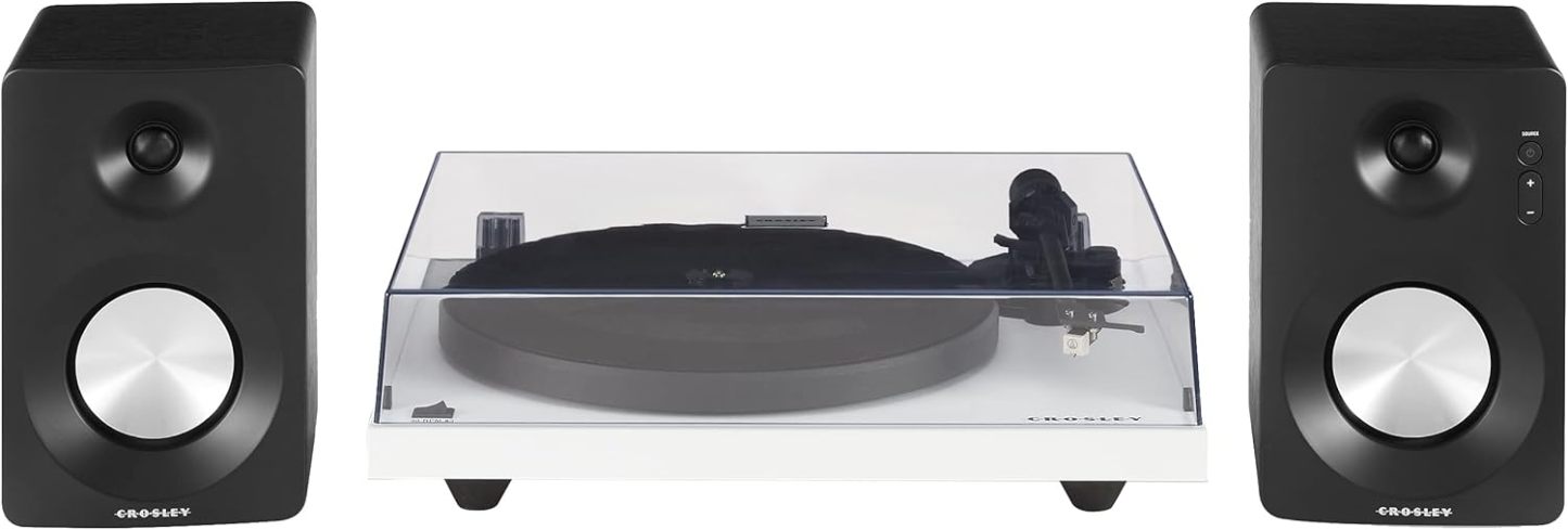 Crosley C6B-WH Belt-Drive Bluetooth Turntable Record Player with Adjustable Tone Arm, White