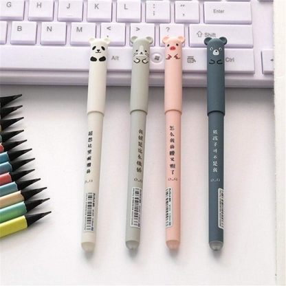 4 Pcs Gel Pen 0.35mm Black Ink Animal Gel Pen