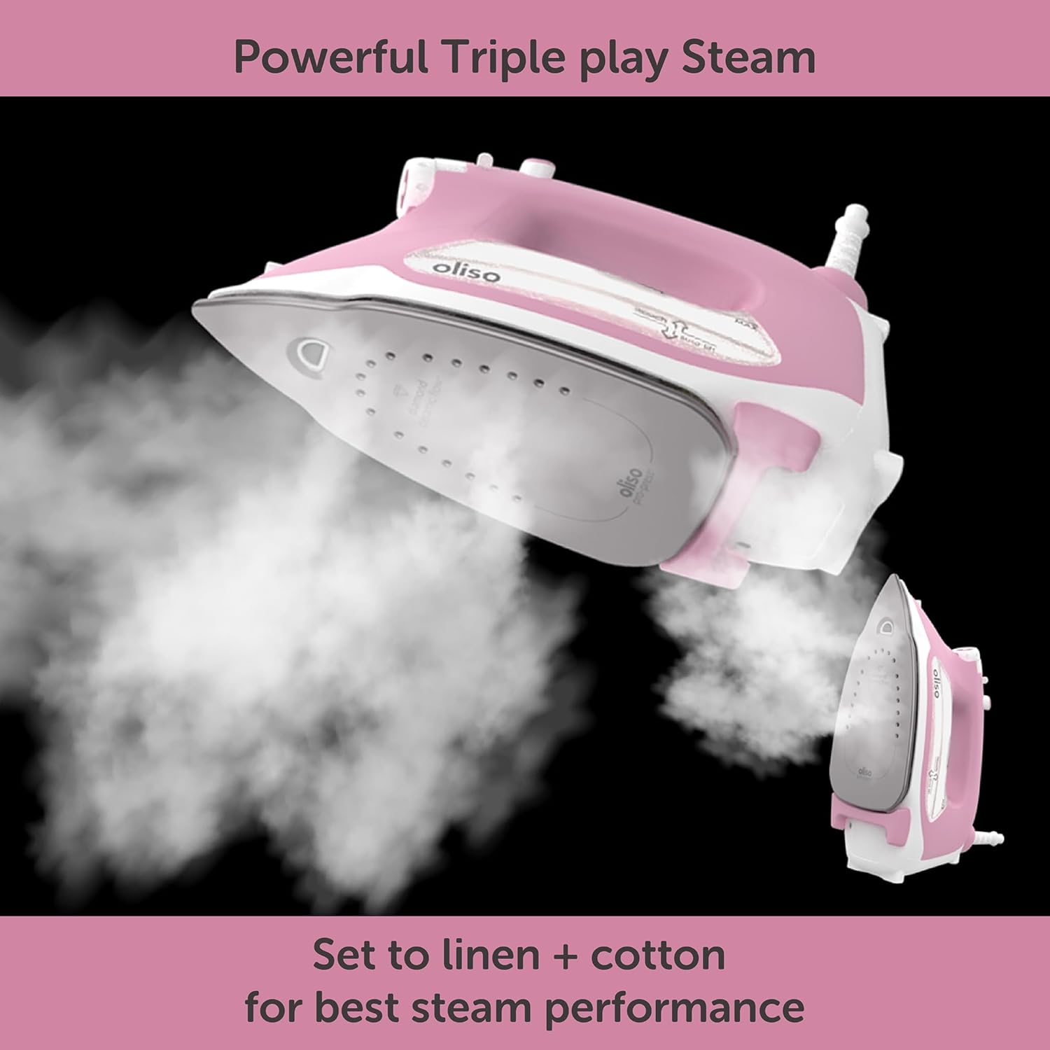 Oliso TG1600 Pro Plus 1800 Watt SmartIron with Auto Lift - for Clothes, Sewing, Quilting and Crafting Ironing | Diamond Ceramic-Flow Soleplate Steam Iron, Yellow