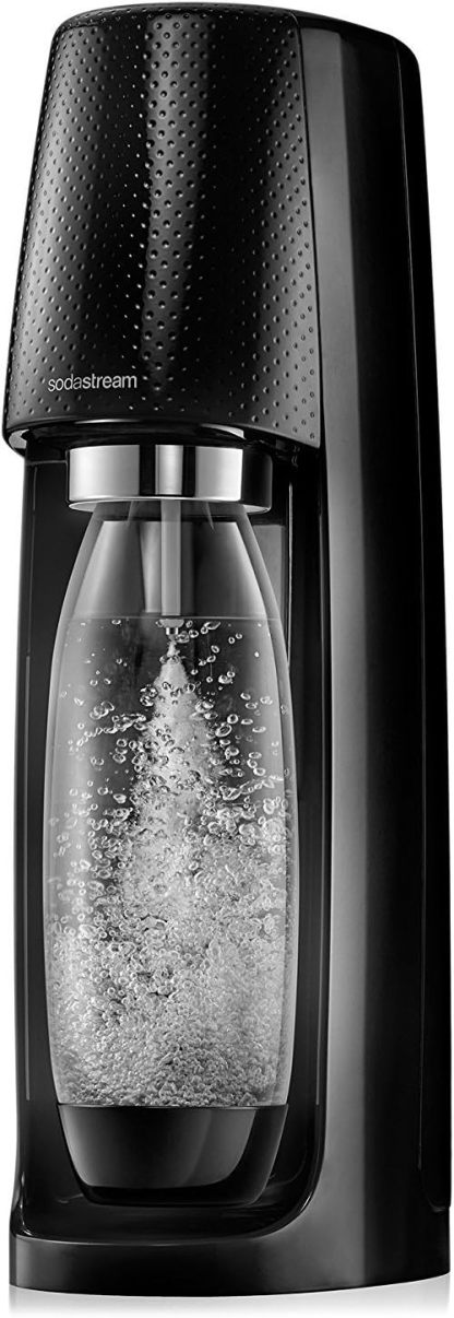 SodaStream FIZZI Sparkling Water Maker, 60L CO2 cylinder and 1L plastic bottle included, Black, Soda Maker