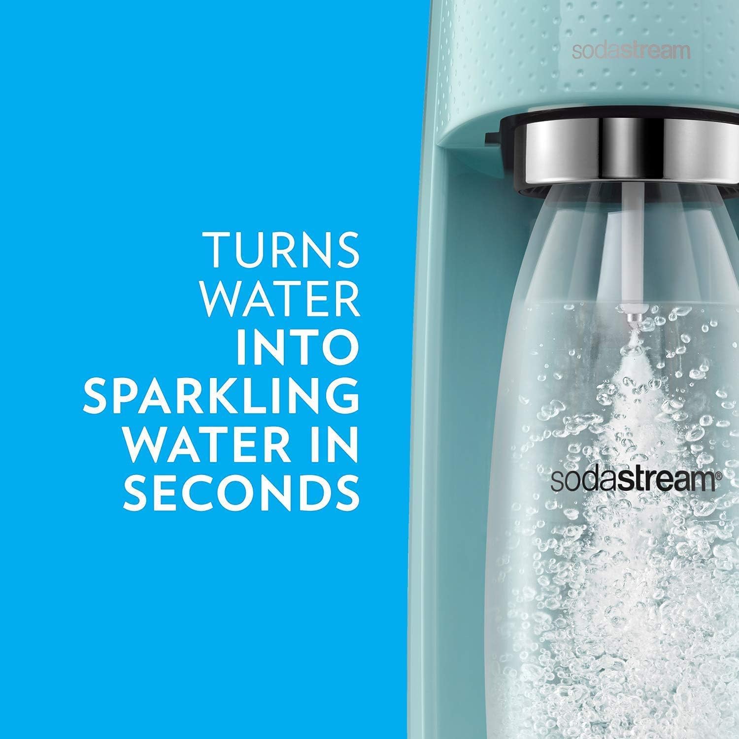 SodaStream FIZZI Sparkling Water Maker, 60L CO2 cylinder and 1L plastic bottle included, Black, Soda Maker