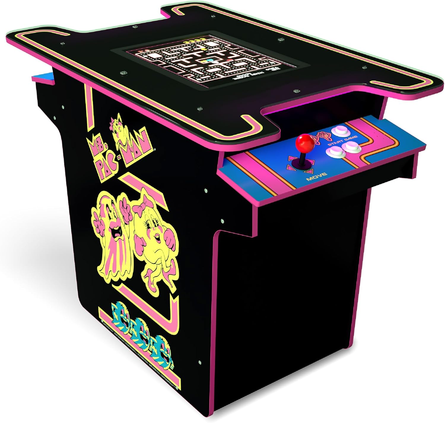 Arcade1Up PAC-Man Head-to-Head Arcade Table with 12 Games, Multiplayer Control Panel, & 17-Inch Color LCD Screen, Black Series Edition