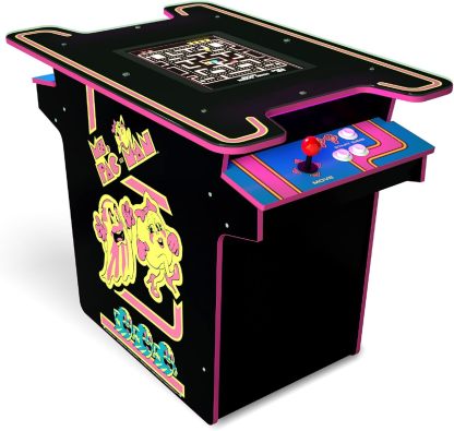 Arcade1Up PAC-Man Head-to-Head Arcade Table with 12 Games, Multiplayer Control Panel, & 17-Inch Color LCD Screen, Black Series Edition
