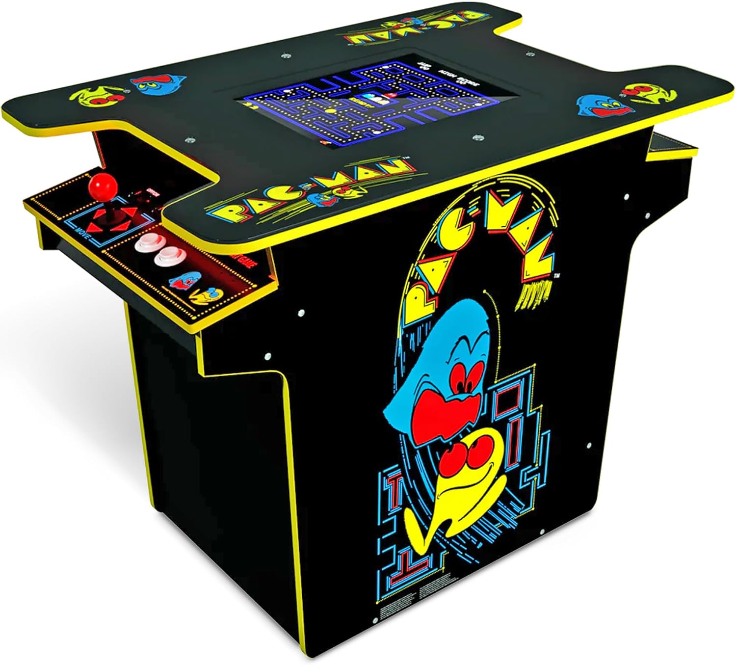 Arcade1Up PAC-Man Head-to-Head Arcade Table with 12 Games, Multiplayer Control Panel, & 17-Inch Color LCD Screen, Black Series Edition