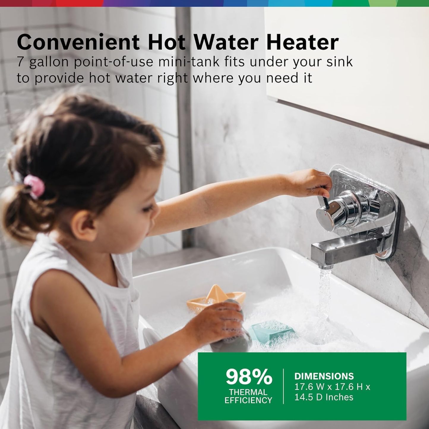 Bothtsch Electric Mini-Tank Water Heater Tronic 3000 T 7-Gallon (ES8) - Eliminate Time for Hot Water - Shelf, Wall or Floor Mounted