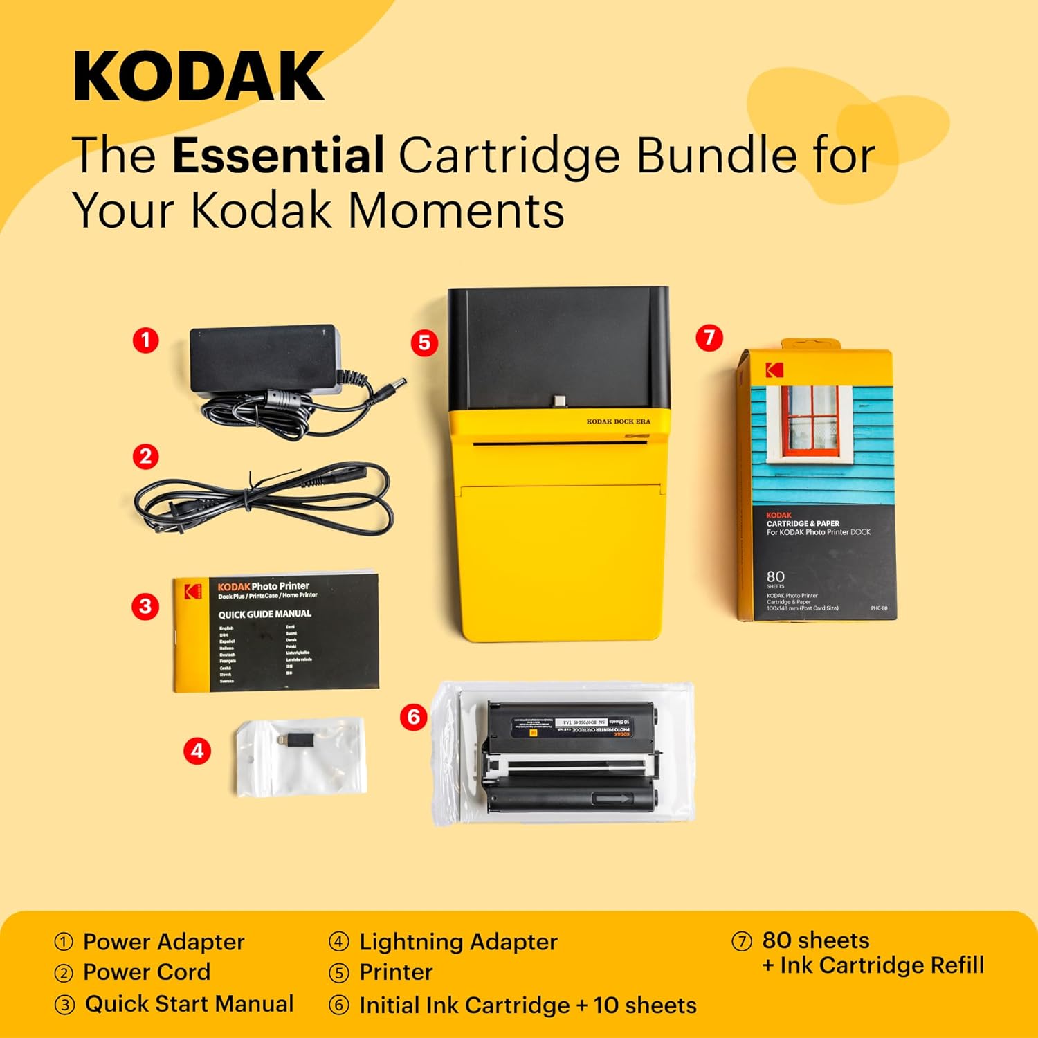 KODthtAK Dock ERA Plus 4PASS Instant Photo Printer, 4x6 inches, 90 Sheets Bundle