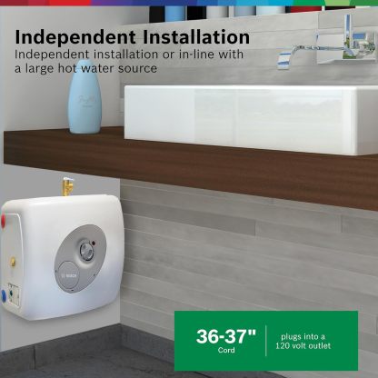 Bothtsch Electric Mini-Tank Water Heater Tronic 3000 T 7-Gallon (ES8) - Eliminate Time for Hot Water - Shelf, Wall or Floor Mounted