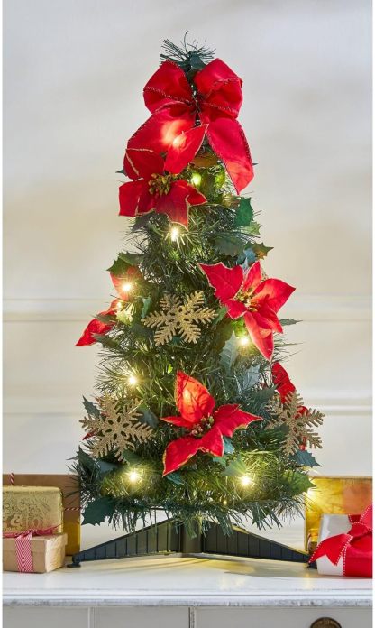 BrylaneHome Fully Decorated Pre-Lit 6 Foot Pop-Up Christmas Tree - Plaid
