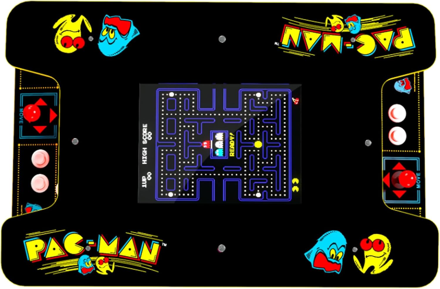 Arcade1Up PAC-Man Head-to-Head Arcade Table with 12 Games, Multiplayer Control Panel, & 17-Inch Color LCD Screen, Black Series Edition