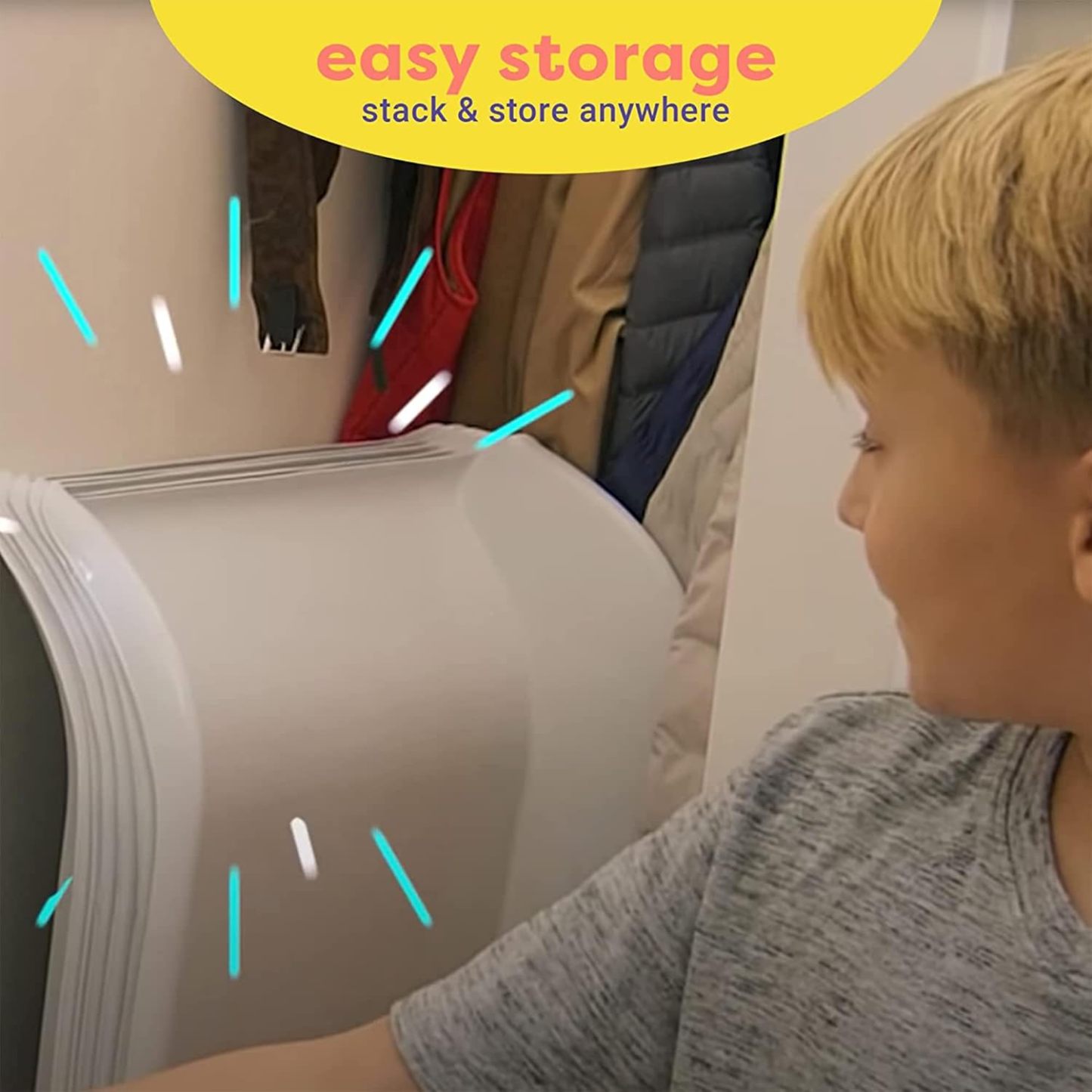 Stairslide Original Stair Mounted Kids Indoor Home Staircase Slide Playset with Self Anchoring Non Slip Grips for 9 to 12 Stairs, Cream