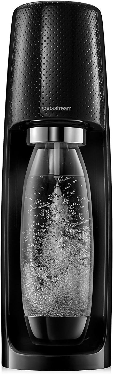 SodaStream FIZZI Sparkling Water Maker, 60L CO2 cylinder and 1L plastic bottle included, Black, Soda Maker