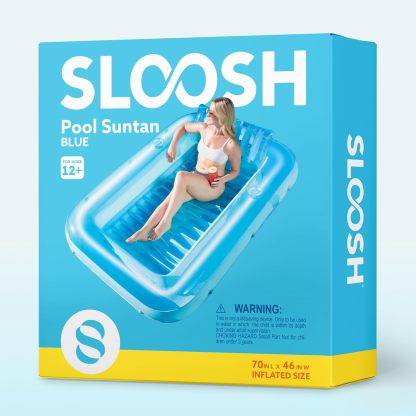 Inflatable Tanning Pool Lounger Float, 70" x 46" Pool Floats Adult with Pillow