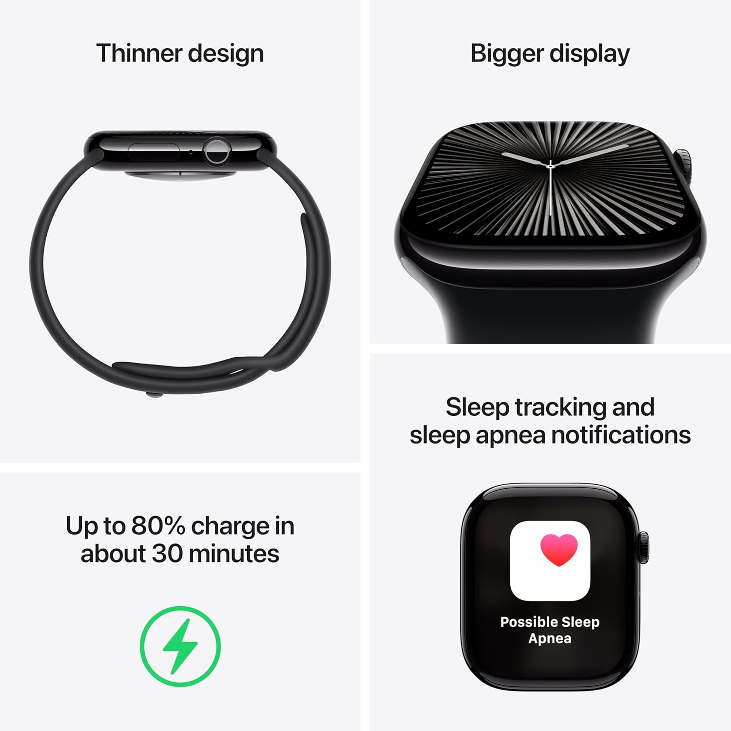 Apple Watch Series 10 [GPS 42mm case] Smartwatch with Silver Aluminium Case with Denim Sport Band - S/M. Fitness Tracker, ECG App, Always-On Retina Display, Water Resistant