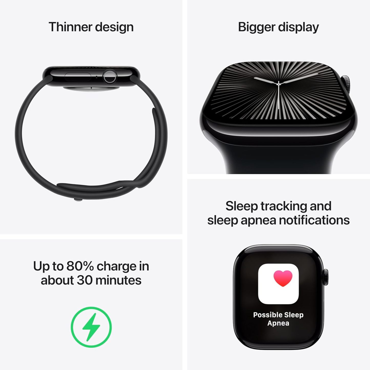 Apple Watch Series 10 [GPS 42mm case] Smartwatch with Silver Aluminium Case with Denim Sport Band - S/M. Fitness Tracker, ECG App, Always-On Retina Display, Water Resistant