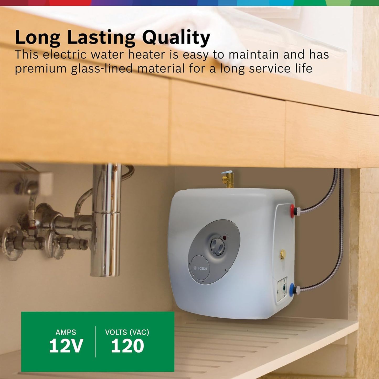 Bothtsch Electric Mini-Tank Water Heater Tronic 3000 T 7-Gallon (ES8) - Eliminate Time for Hot Water - Shelf, Wall or Floor Mounted