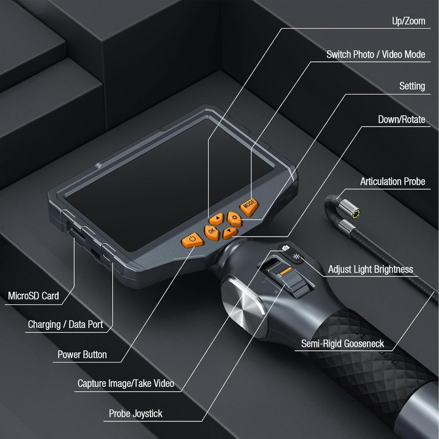 Christmas in July Special Sale - Two-Way Articulating Borescope with Light