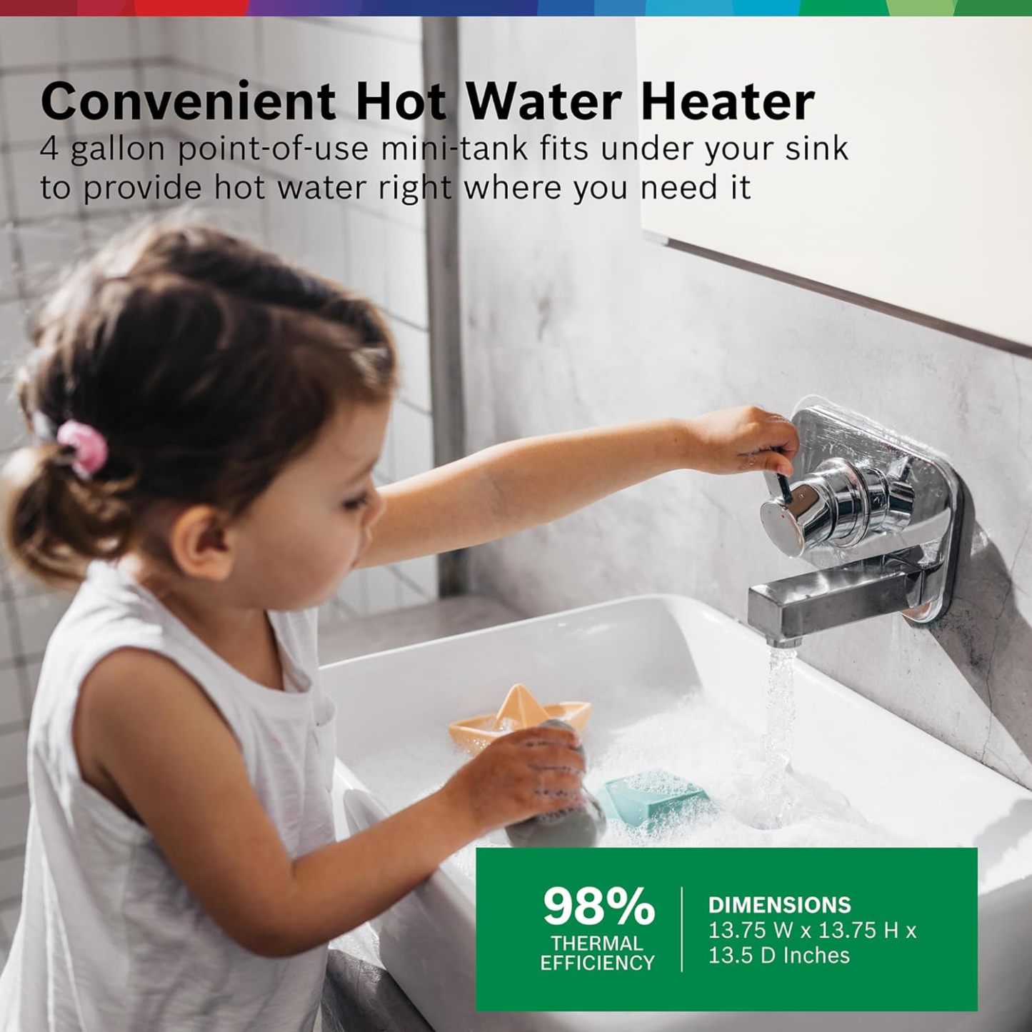 Bothtsch Electric Mini-Tank Water Heater Tronic 3000 T 7-Gallon (ES8) - Eliminate Time for Hot Water - Shelf, Wall or Floor Mounted