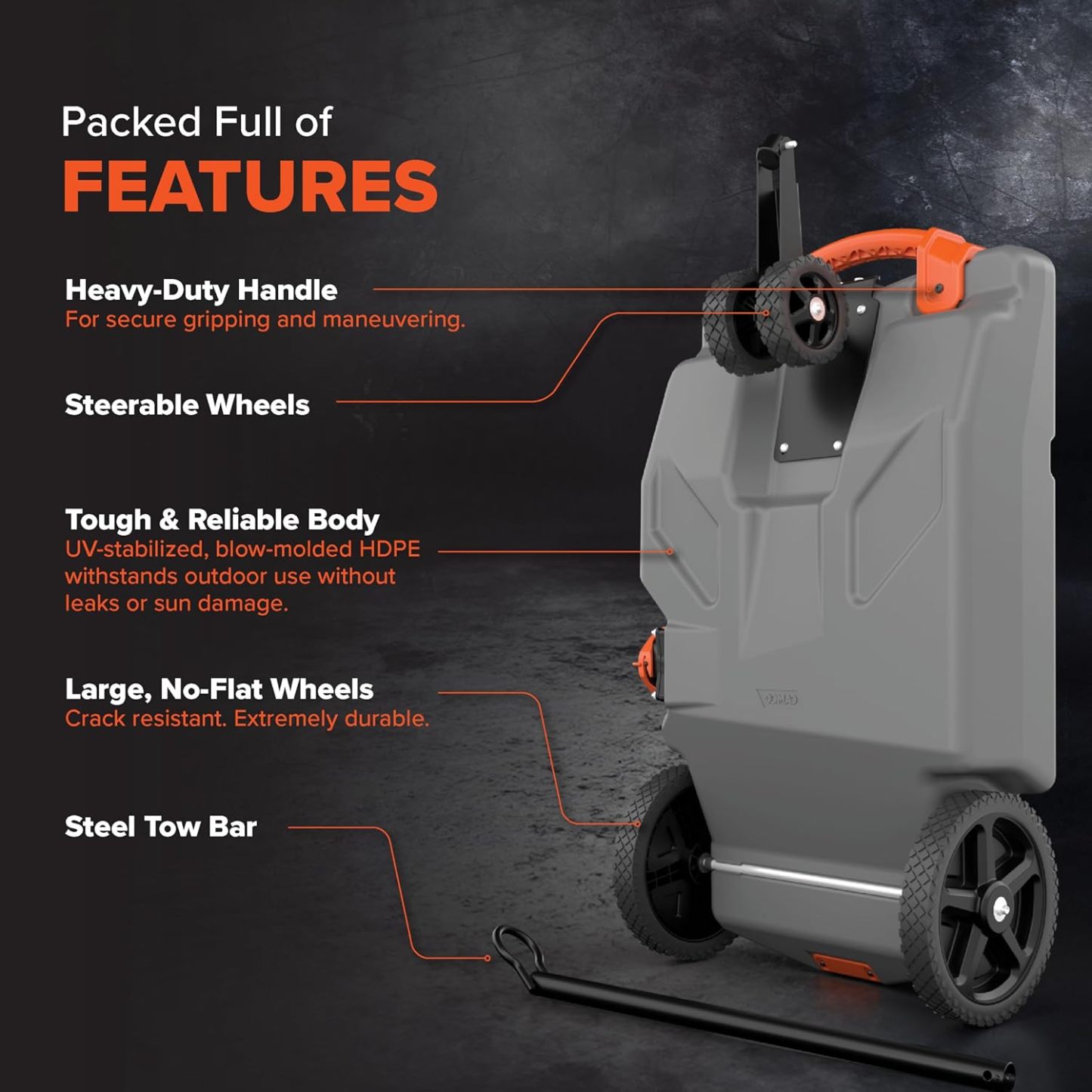 Camthtco Rhthtino Heavy Duty Durable UV Stabilized Leak Free Portable Odorless Waste Holding Hose with RV Tote Tank and Accessories
