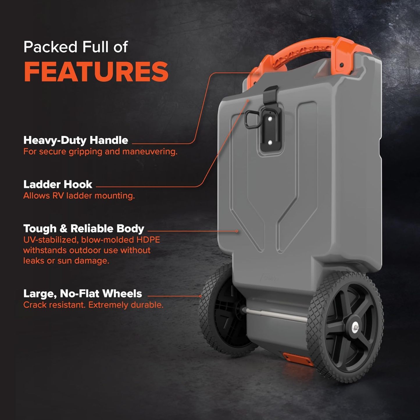 Camthtco Rhthtino Heavy Duty Durable UV Stabilized Leak Free Portable Odorless Waste Holding Hose with RV Tote Tank and Accessories