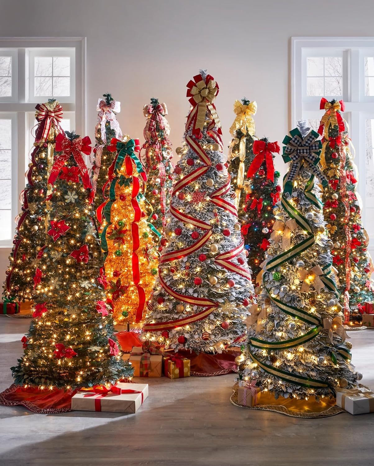 BrylaneHome Fully Decorated Pre-Lit 6 Foot Pop-Up Christmas Tree - Plaid