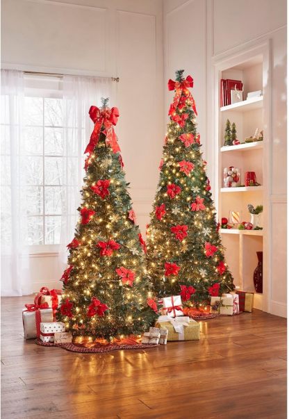 BrylaneHome Fully Decorated Pre-Lit 6 Foot Pop-Up Christmas Tree - Plaid