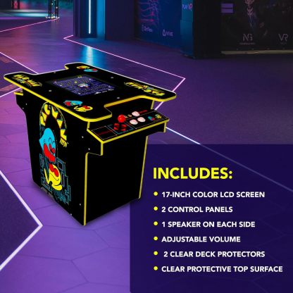 Arcade1Up PAC-Man Head-to-Head Arcade Table with 12 Games, Multiplayer Control Panel, & 17-Inch Color LCD Screen, Black Series Edition