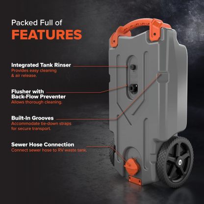 Camthtco Rhthtino Heavy Duty Durable UV Stabilized Leak Free Portable Odorless Waste Holding Hose with RV Tote Tank and Accessories