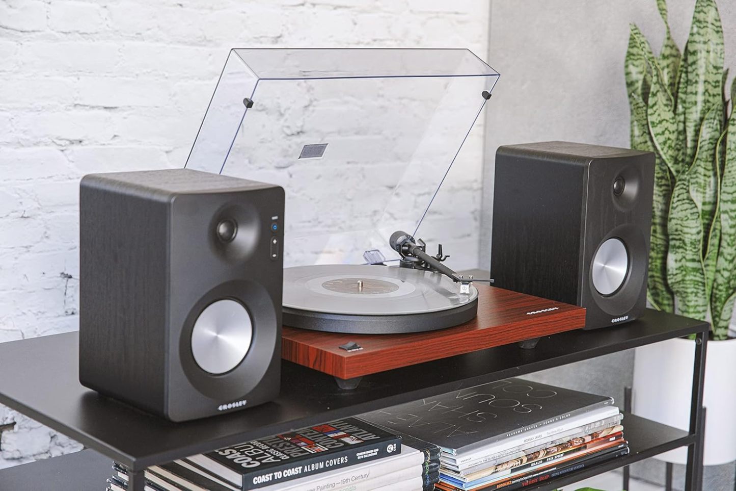 Crosley C6B-WH Belt-Drive Bluetooth Turntable Record Player with Adjustable Tone Arm, White