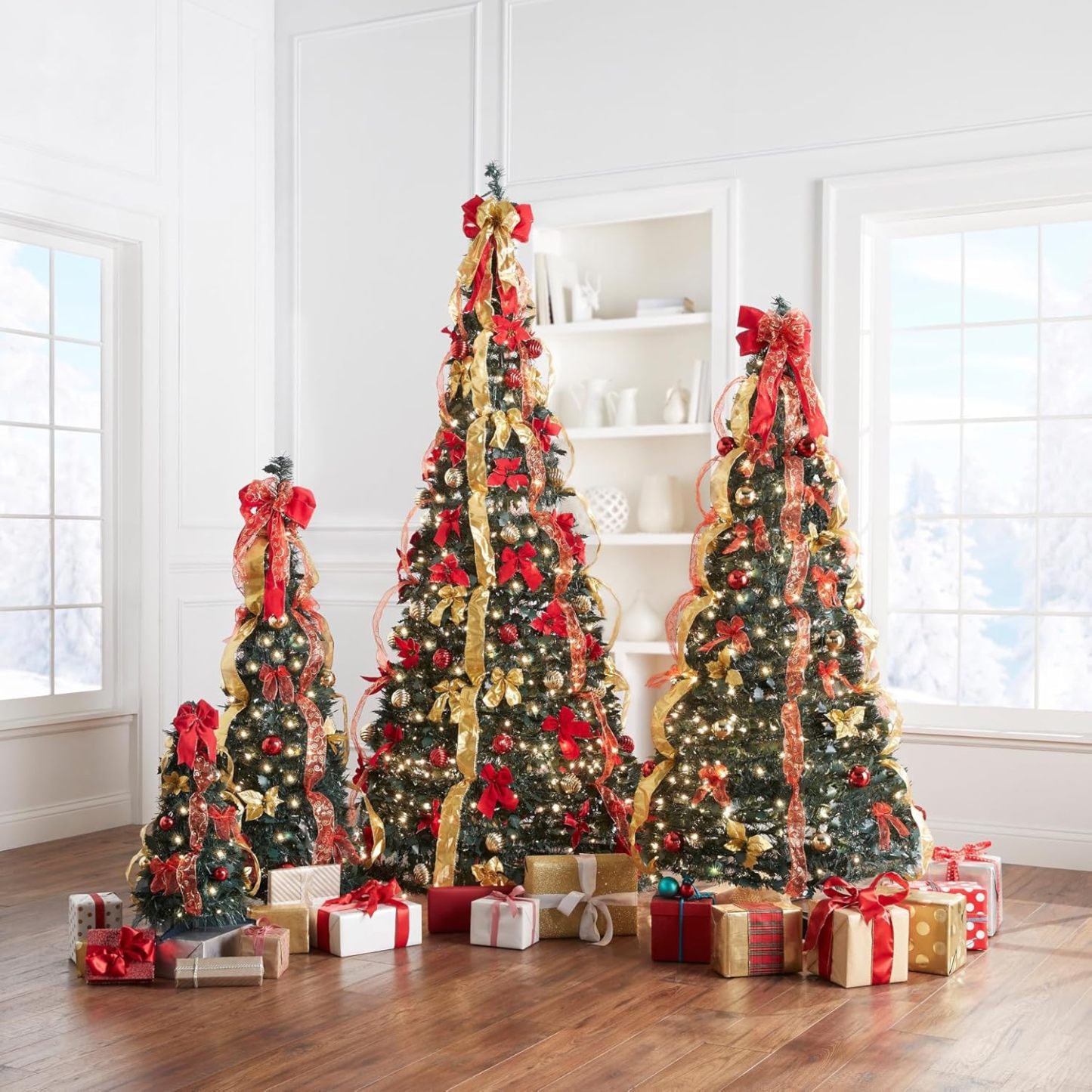 BrylaneHome Fully Decorated Pre-Lit 6 Foot Pop-Up Christmas Tree - Plaid