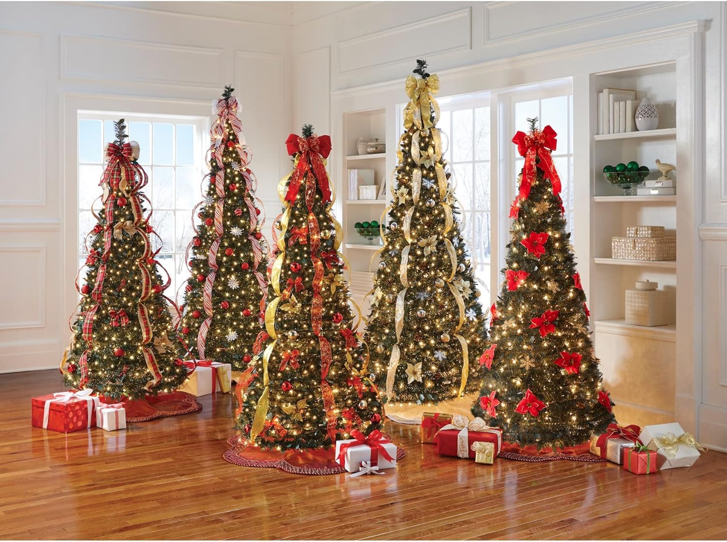 BrylaneHome Fully Decorated Pre-Lit 6 Foot Pop-Up Christmas Tree - Plaid
