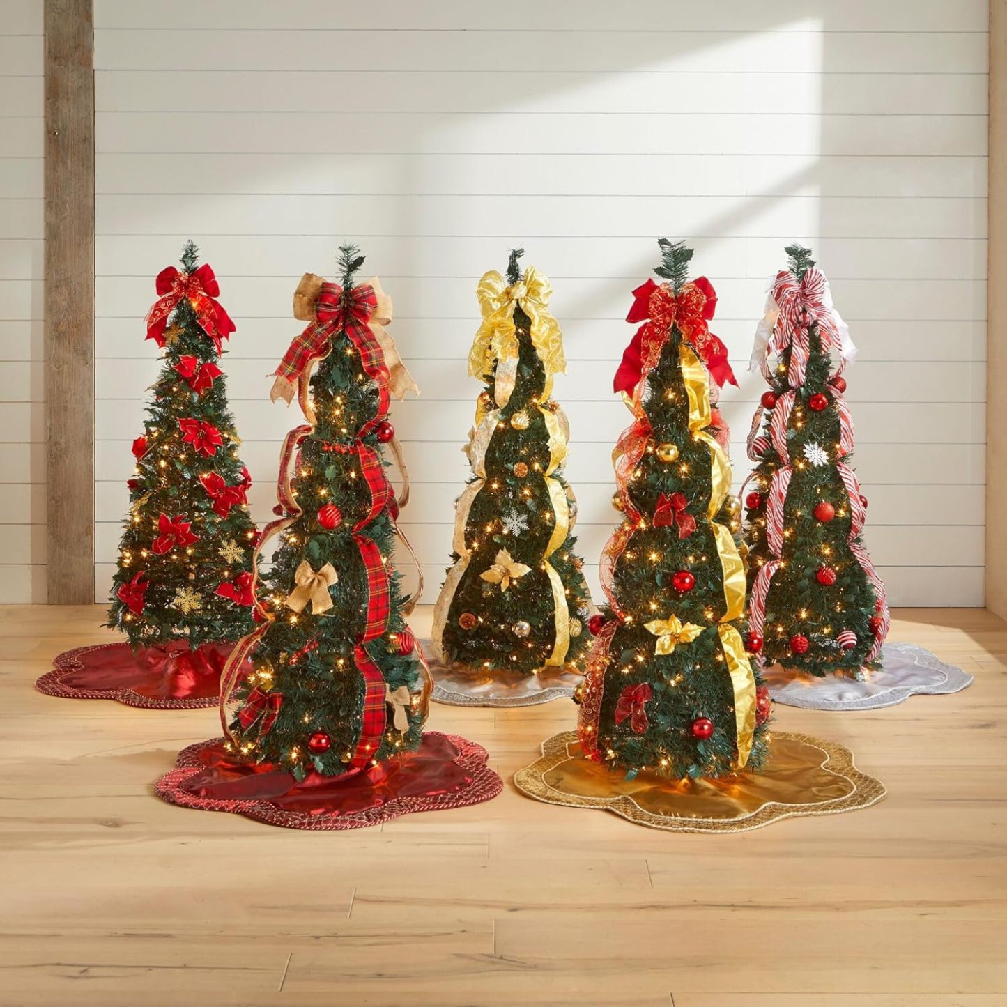 BrylaneHome Fully Decorated Pre-Lit 6 Foot Pop-Up Christmas Tree - Plaid