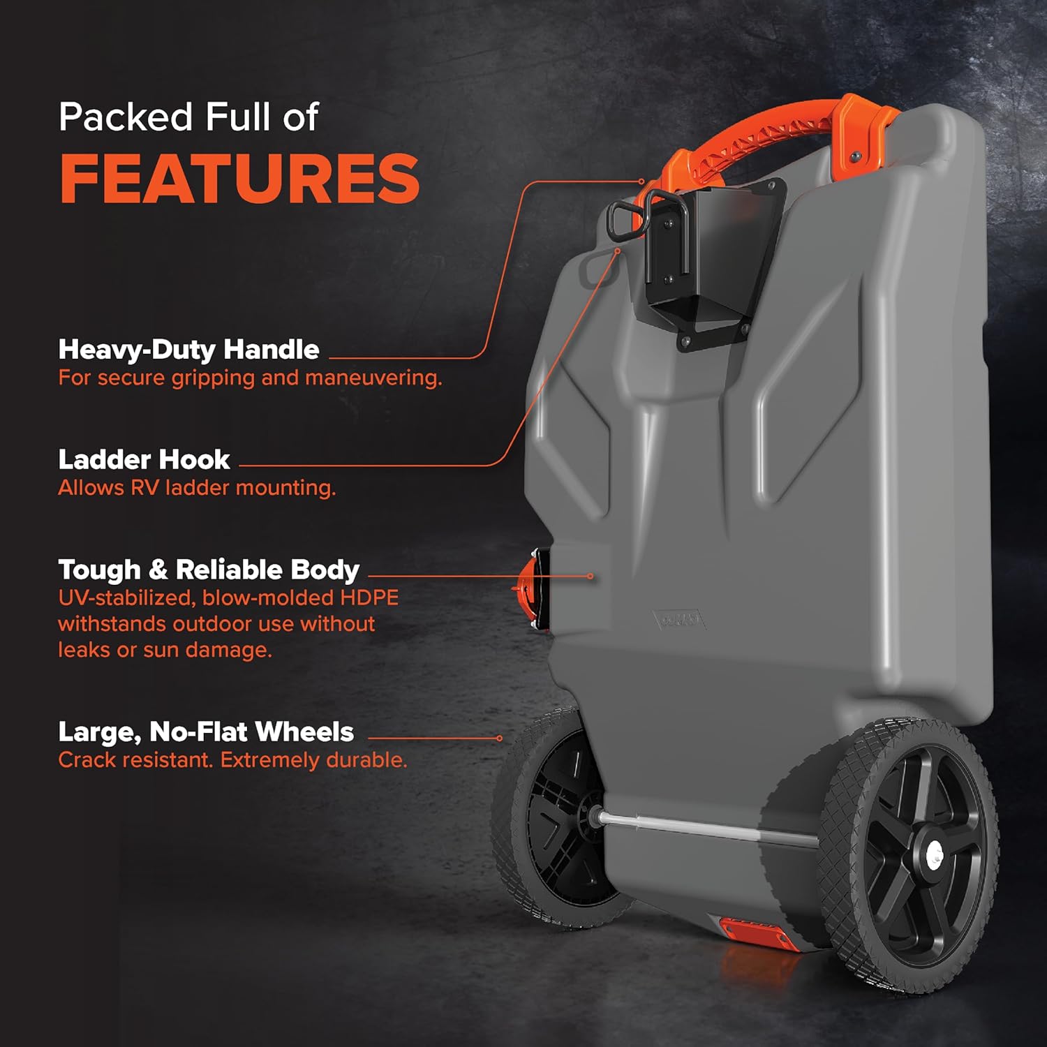 Camthtco Rhthtino Heavy Duty Durable UV Stabilized Leak Free Portable Odorless Waste Holding Hose with RV Tote Tank and Accessories